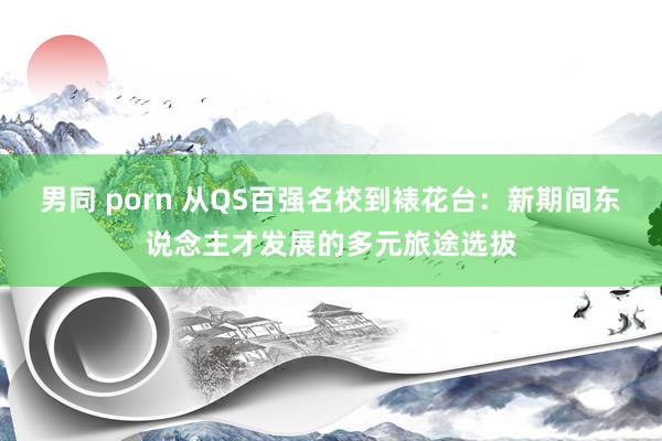 男同 porn 从QS百强名校到裱花台：新期间东说念主才发展的多元旅途选拔